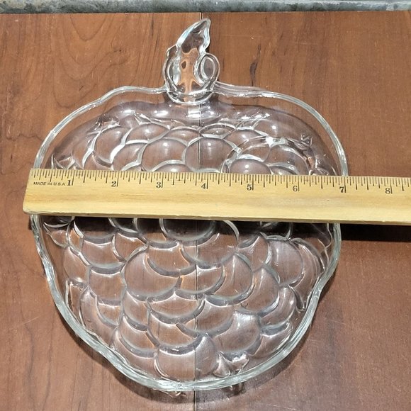 VTG Clear Glassware Snack Set 4 Four Plates Cups - Picture 7 of 16